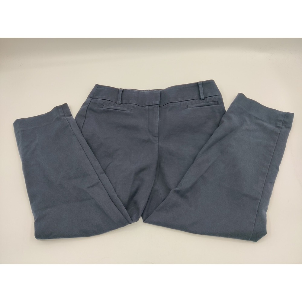 Ann Taylor LOFT Julie Riviera Pant Navy Blue Straight Leg Trousers Womens 8